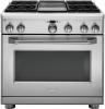 36'' Professional Gas Range, Dual-Fuel, 5.7 cu.ft, Griddle, Stainless 